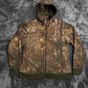 Under Armour Realtree Xtra Camo Full Zip Hoodie Pink Logo XL Camouflage Jacket